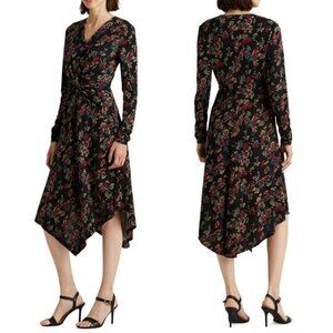 Lauren Ralph Lauren Floral Surplice Jersey Dress